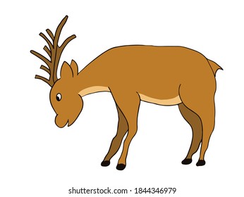 Christmas Gold Deer Art Decoration. Gold Deer Christmas clip art collection