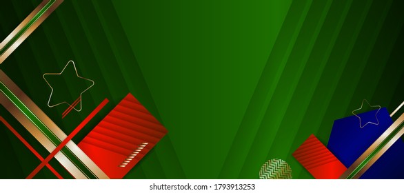 Christmas gold design background blue red and green design colors abstract shiny color golden. Stock vector illustration