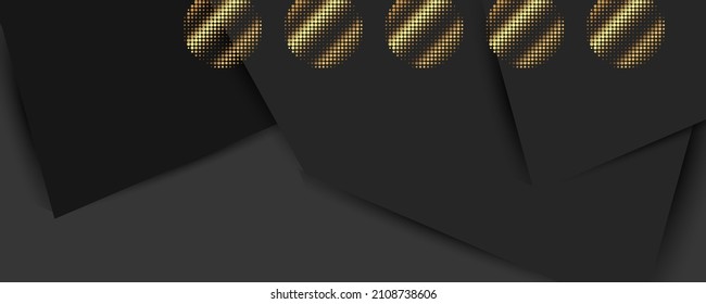 Christmas gold design black background abstract shiny color golden Stock vector eps