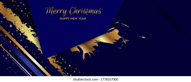 Christmas gold design blazk dark blue background abstract shiny color golden. Vector illustration with golden decorative elements