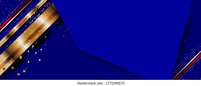 Christmas gold design dark blue background abstract abstract shiny color golden classic blue deep color with lines and decorative elements