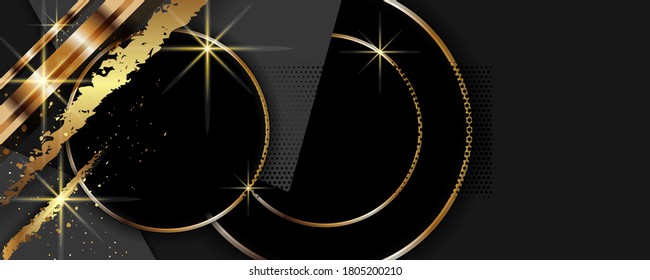 Christmas gold design dark gray background abstract shiny color golden decorative elements