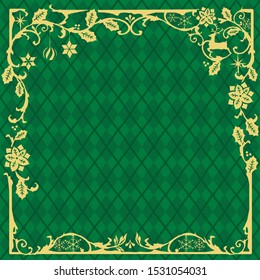 Christmas gold frame background vector illustration 