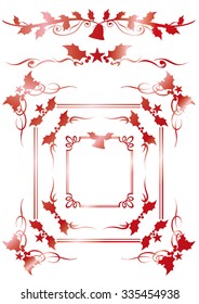 Christmas gold frame set Vector