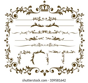 Christmas gold frame set Vector