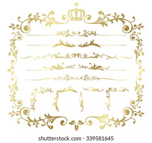 Christmas gold frame set Vector