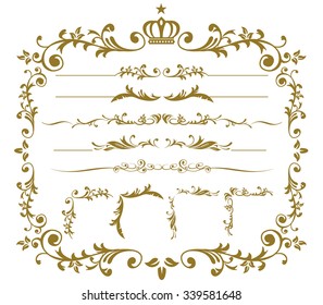 Christmas gold frame set Vector