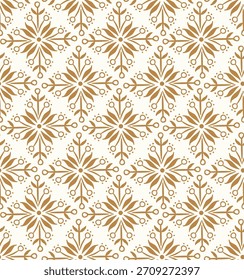 Christmas Gold Medallion Seamless Pattern- Christmas Vector Illustration