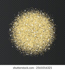Christmas gold neon circles lights effects isolated on black transparent background. Shining  golden   sparkles. Glitter onfetti. Vector design element.