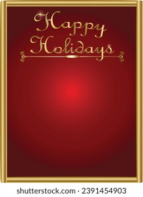 Christmas - Gold and Red Holiday Frame