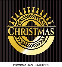 Christmas gold shiny badge