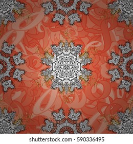 Christmas gold snowflake seamless pattern. Golden snowflakes on background. Winter snow texture wallpaper. Symbol holiday, New Year celebration vector golden pattern with golden elements.