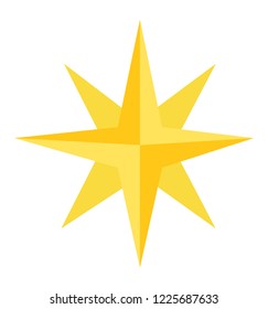Christmas gold star icon vector isolated on white eps 10