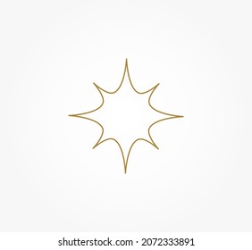 Christmas gold star line icon. Vector illustration.