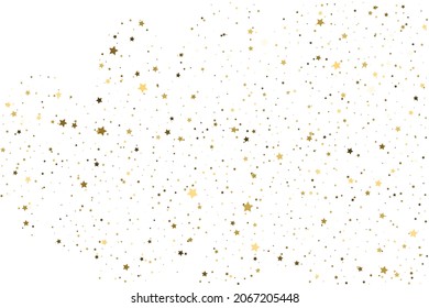 Christmas gold stars. Confetti celebration, Falling golden abstract decoration for party