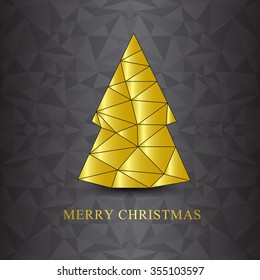 Christmas gold tree vector icon,vector illustration,tree vector,polygon vector,icon design,web icon, Merry Christmas,polygon background,gold tree