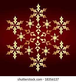 Christmas gold vector snowflake