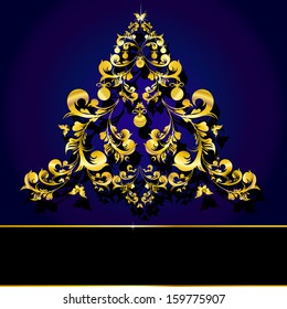 Christmas golden abstract design with copy space