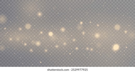Christmas golden background effect glow, glare, explosion, sparkle, shimmer, sparkle and stars on transparent background.