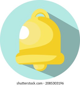 Christmas Golden bell, illustration, vector, on a white background.