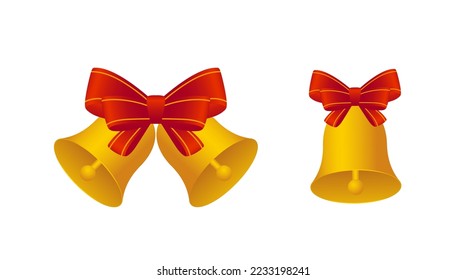 Christmas golden bells vector material