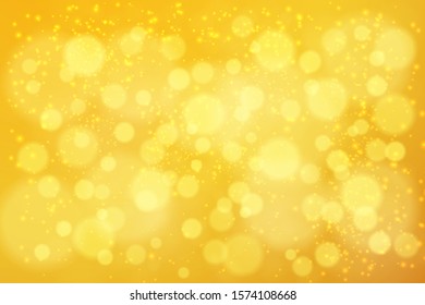 Christmas golden bokeh effect abstract background. Blurred backdrop with glowing defocused lights. Easy to edit template for your holidays designs.