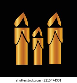 Christmas Golden Candle with birthday