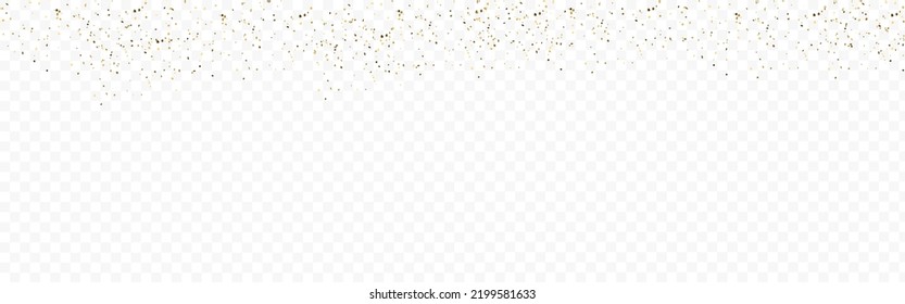 Christmas golden confetti. Falling shiny confetti glitters in gold color. New year, birthday, valentines day design element. Holiday background.
