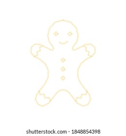 Christmas golden cookies Christmas decoration of gold glitter shining sparkles on white transparent background. 