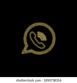 Christmas golden decoration of gold glitter shining sparkles on black background. vector icon Phone esp 10