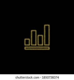 Christmas golden decoration of gold glitter shining sparkles on black background. vector icon infographic, chart esp 10