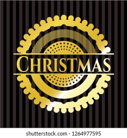 Christmas golden emblem or badge