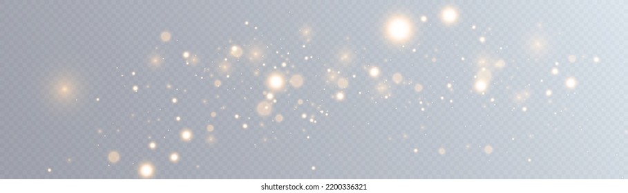Christmas golden glow effect, glare, explosion, sparks, twinkling highlights, sparks and stars on a transparent background.