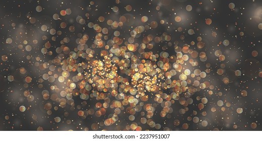 Christmas golden lights. Background of bright glow bokeh.	
