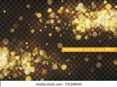 Christmas golden lights. Background of bright glow bokeh.