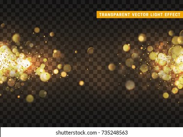 Christmas golden lights. Background of bright glow bokeh.