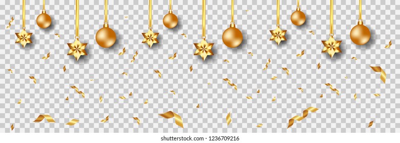 Christmas golden ornaments background Vector