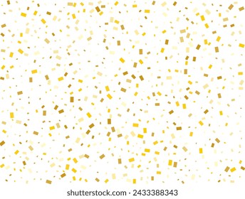 Christmas Golden Rectangles Confetti Background. Vector illustration.