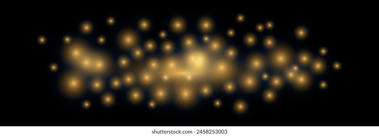 Navidades doradas brillantes luces mágicas bokeh ambiente festivo Vector Elementos