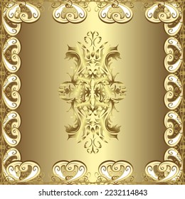 Christmas golden snowflake seamless pattern. Golden snowflakes on colors. Winter snow texture wallpaper. Symbol holiday, New Year celebration vector golden pattern.