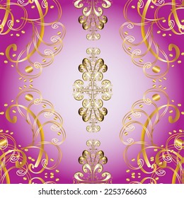 Christmas golden snowflake seamless pattern. Golden snowflakes on colors. Winter snow texture wallpaper. Symbol holiday, New Year celebration vector golden pattern.