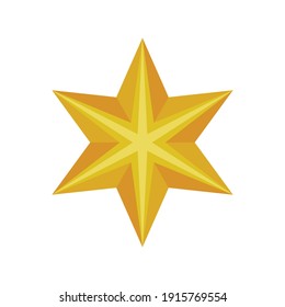 Christmas Golden Star Decoration Isolared Vector Illustration Design