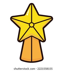 Christmas golden star decoration isolared vector illustration design