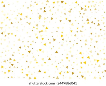 Navidades Triangular Dorado Confeti Fondo. Ilustración vectorial