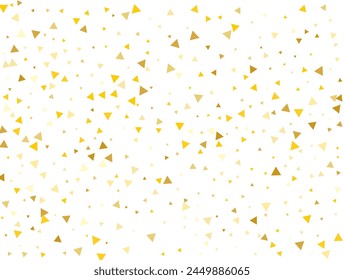 Navidades Triangular Dorado Confeti Fondo. Ilustración vectorial