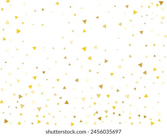 Navidades Triangular Dorado Confeti Fondo. Ilustración vectorial.