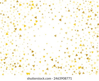 Christmas Golden Triangular Confetti Background. Vector illustration.