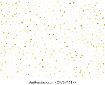 Christmas Golden Triangular Confetti Background. Vector illustration.