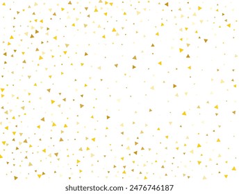 Christmas Golden Triangular Confetti Background. Vector illustration.