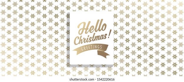 Christmas golden vector background illustration with snowflakes and Merry Christmas text